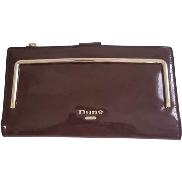 Dune London Handbags - Dune London Kaydence Patent Finish Plum Bifold Wallet